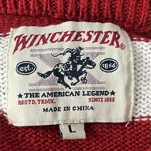 Winchester US American Flag Patriotic Crew Neck Sweater Size Large - Picture 4 of 5